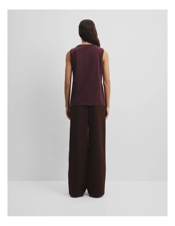 Australian Cotton Relaxed Crew Tank in Plum image 4