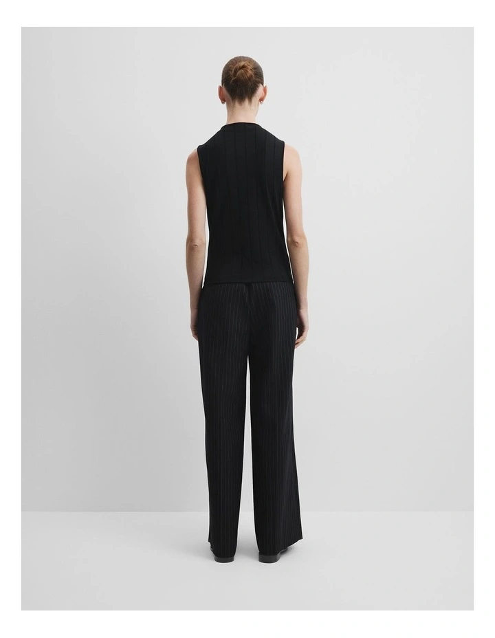 Mock Neck Rib Tank in Black image 4