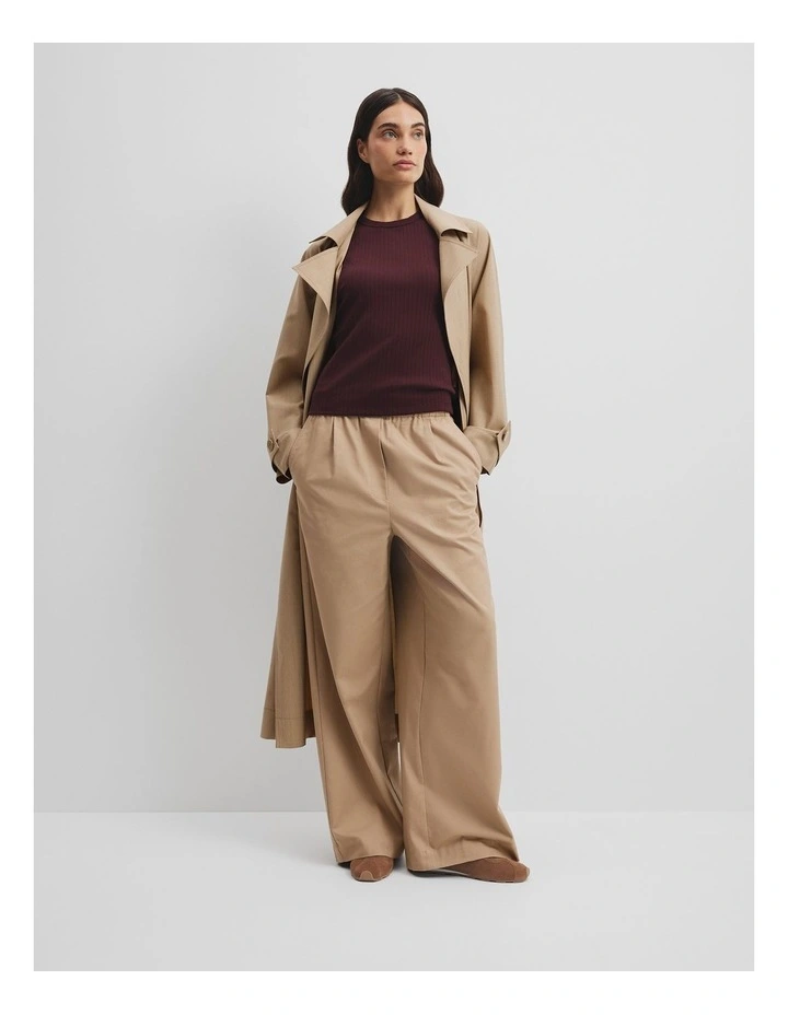 Australian Cotton Blend Fitted Rib Tank in Plum image 2