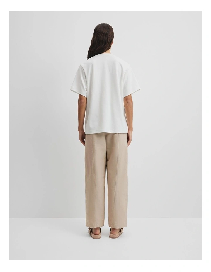 V-neck Longline T-shirt in White image 4