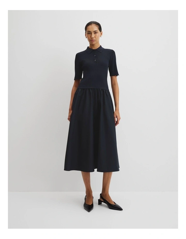 Mix Media Knit Dress in Twilight image 1