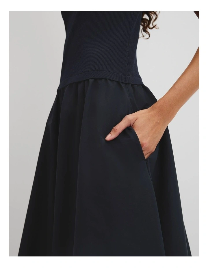 Mix Media Knit Dress in Twilight image 2