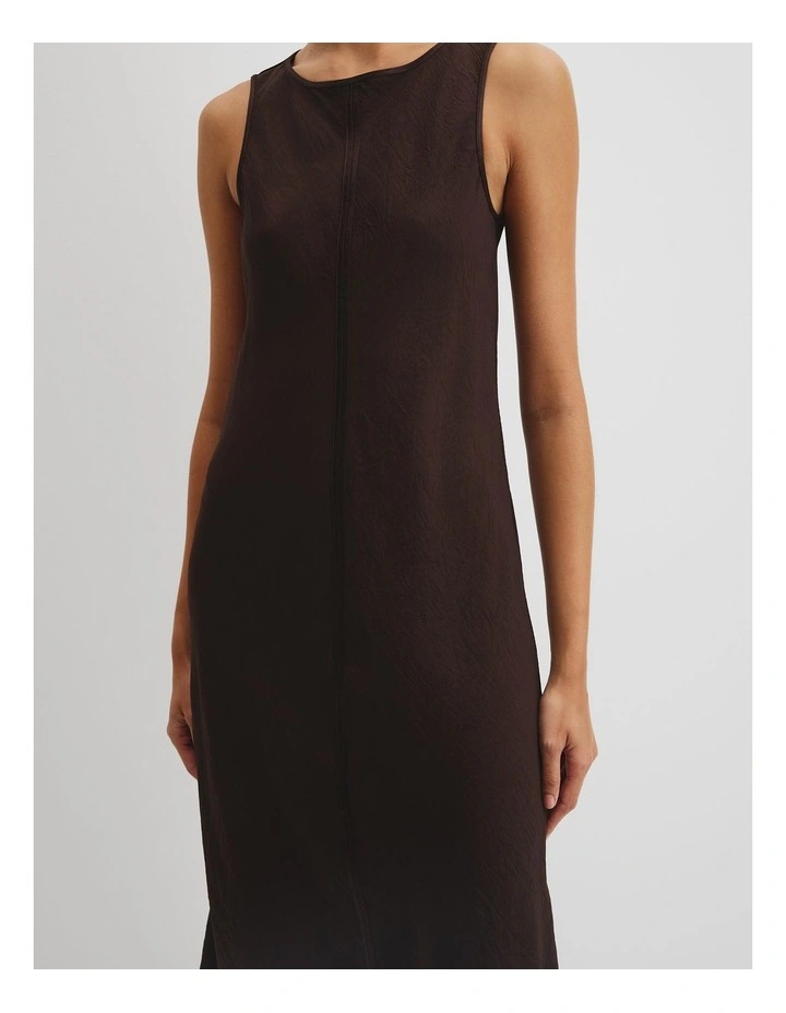 Boat Neck Bias Dress in Cocoa Bean image 2