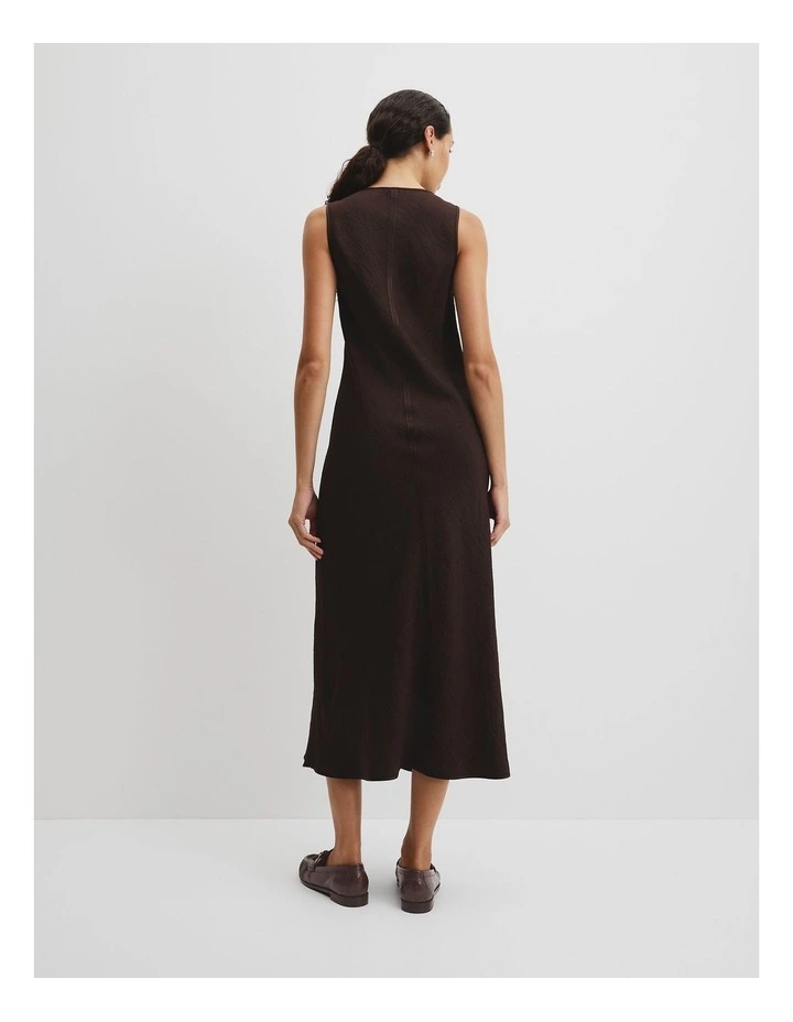 Boat Neck Bias Dress in Cocoa Bean image 4