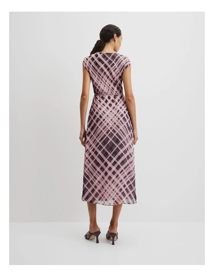 Print Shell Dress in Pink Check image 4