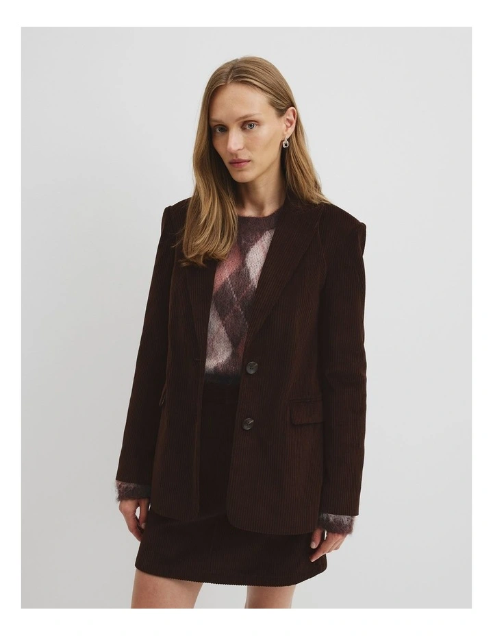 Corduroy Blazer in Cocoa Bean image 1