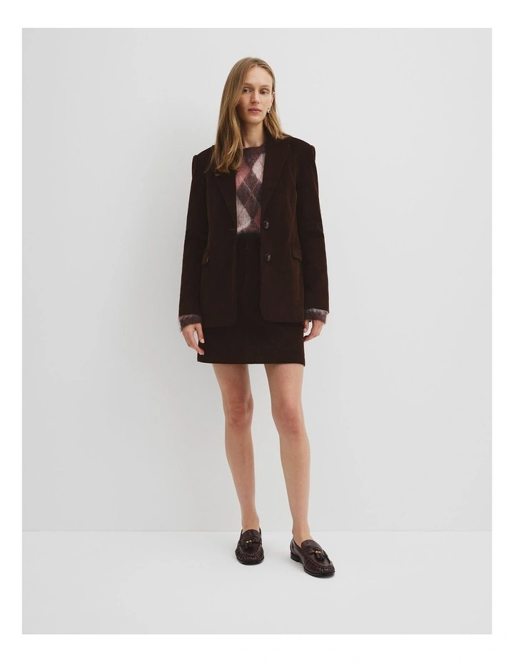 Corduroy Blazer in Cocoa Bean image 3