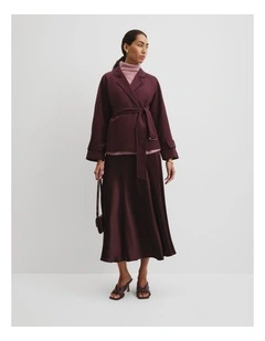 Melange Wrap Jacket in Plum