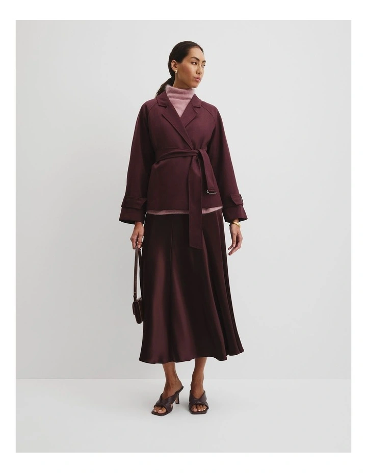 Melange Wrap Jacket in Plum image 1