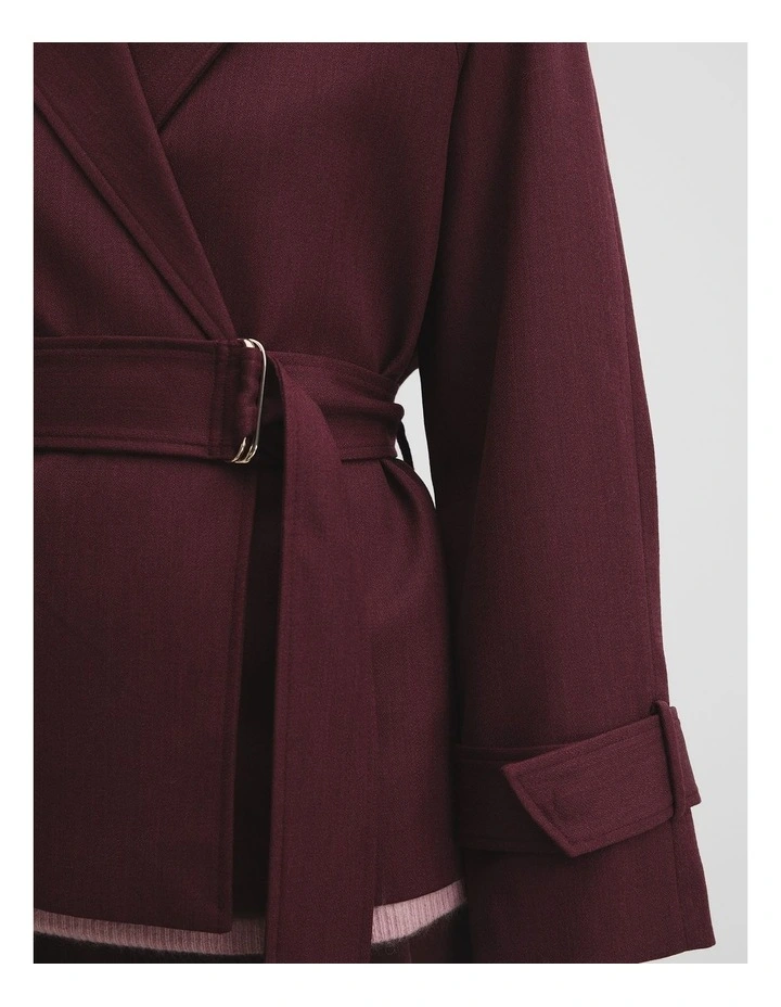 Melange Wrap Jacket in Plum image 2