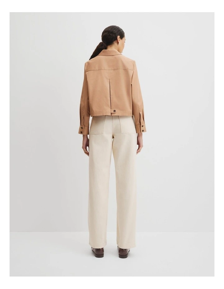 Crop Shacket in Light Cognac image 4