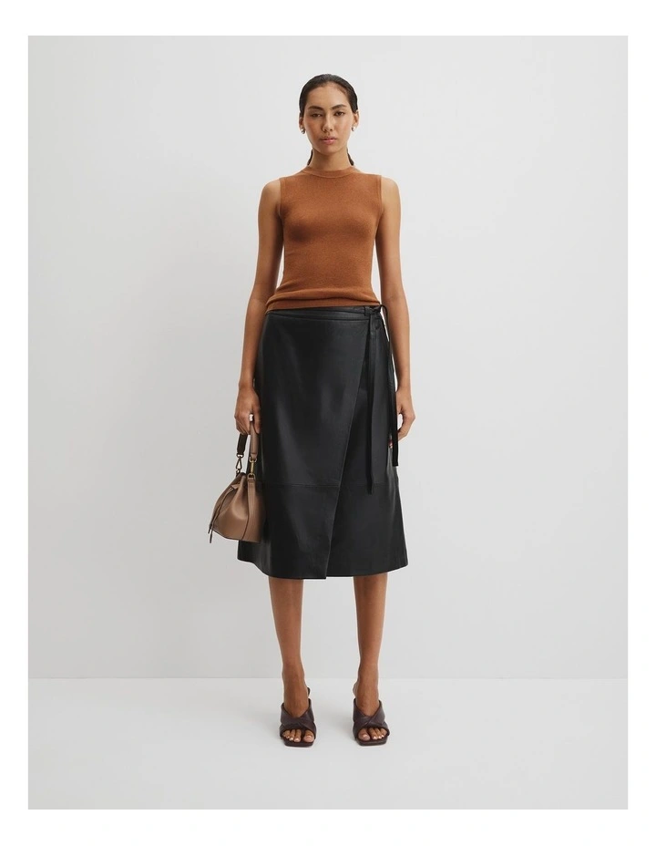 Wool Silk Tank in Cognac image 1