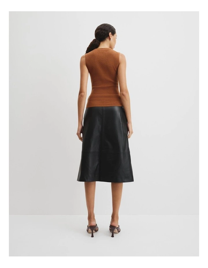 Wool Silk Tank in Cognac image 4