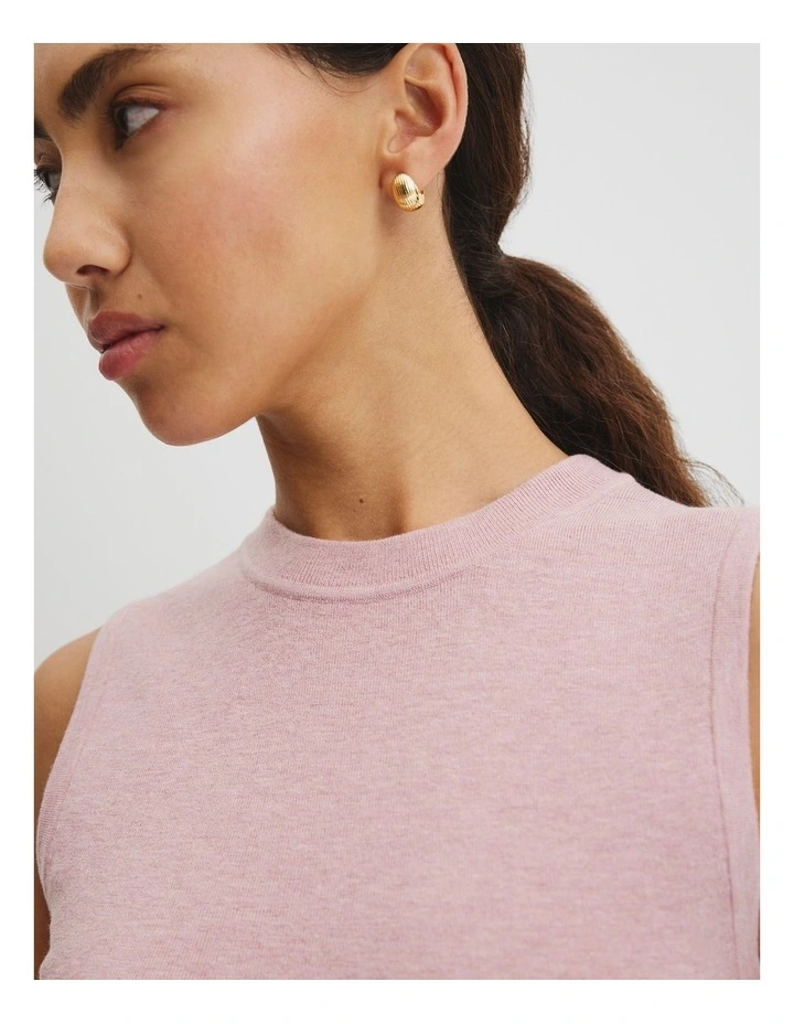 Wool Silk Tank in Geranium image 3