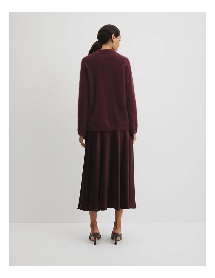 Fluffy Collared Knit Jumper in Plum image 4