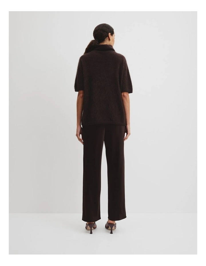 Short Sleeve Fluffy Knit in Cocoa Bean image 4