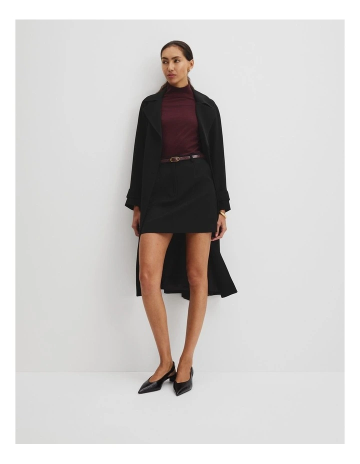 Short Sleeve Wool Silk Knit Jumper in Plum image 2