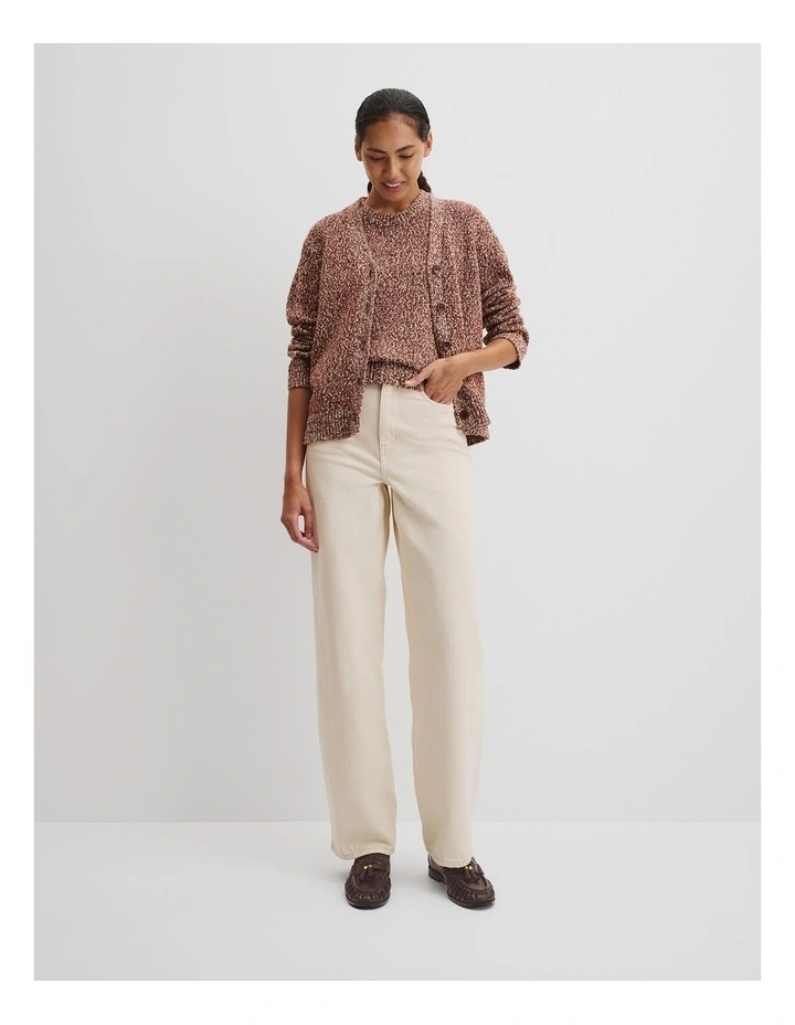 Twist Knit Cardigan in Cognac Twist image 3