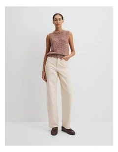 Twist Knit Tank in Cognac Twist