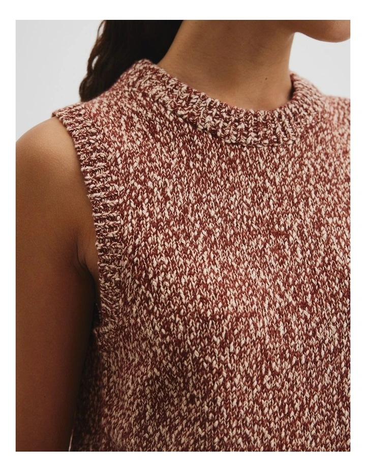 Twist Knit Tank in Cognac Twist image 2