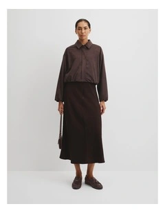 Faux Suede Jacket in Cocoa Bean