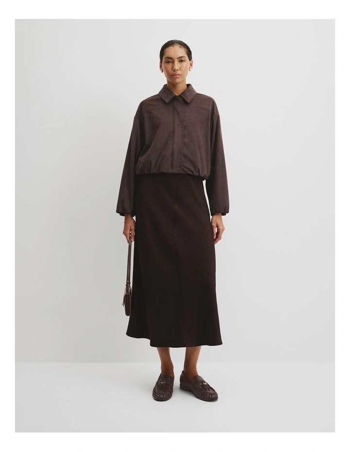 Faux Suede Jacket in Cocoa Bean image 1