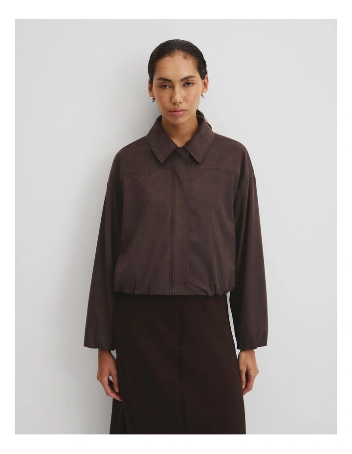 Faux Suede Jacket in Cocoa Bean image 3