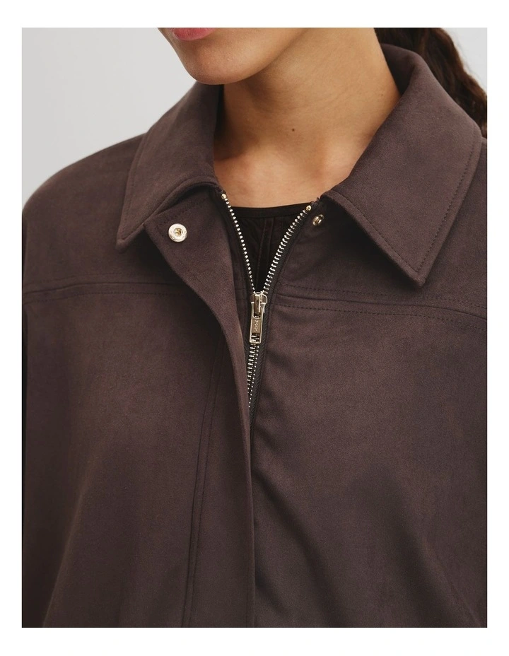 Faux Suede Jacket in Cocoa Bean image 4