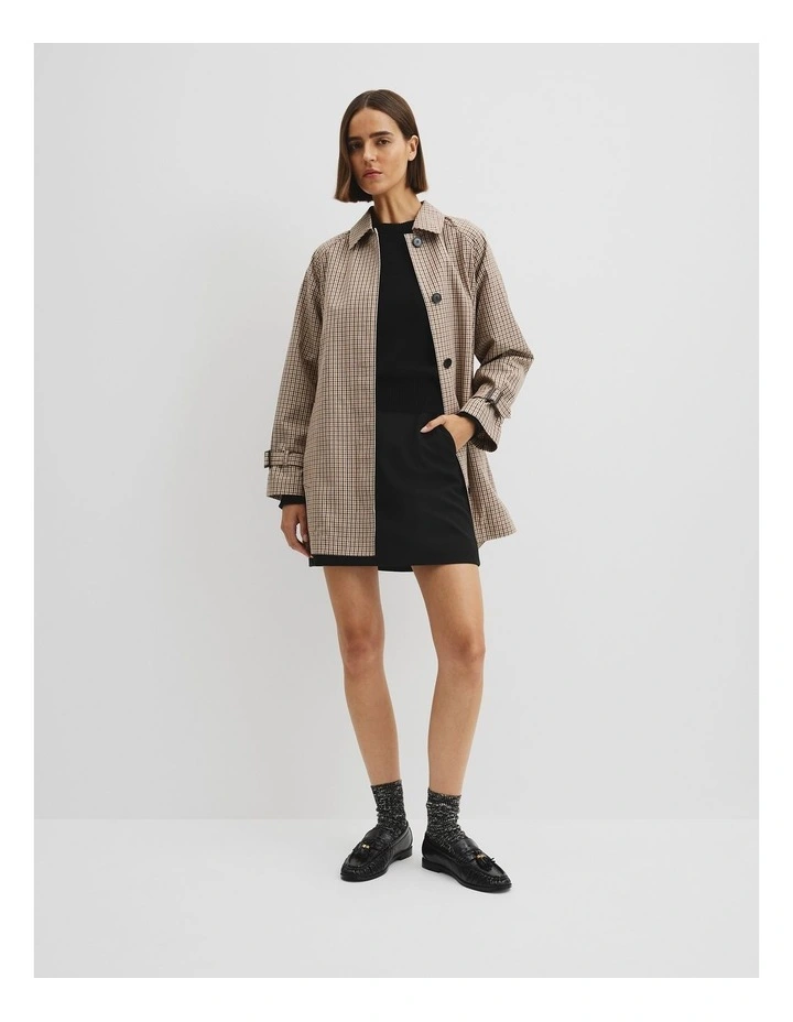 Check Car Coat in Neutral Check image 1