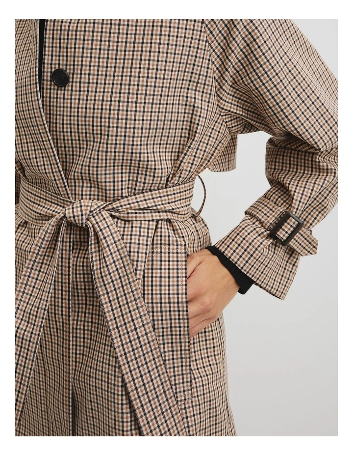 Check Car Coat in Neutral Check image 4