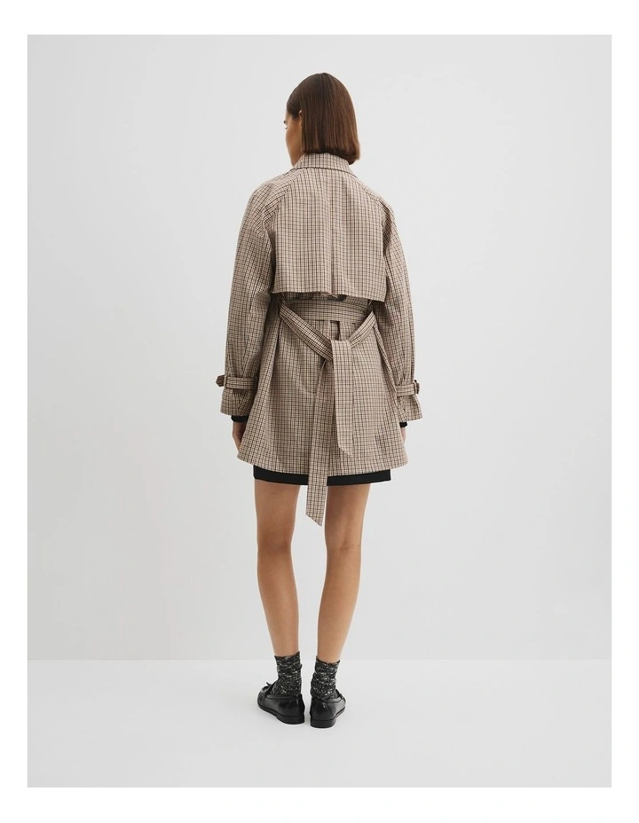 Check Car Coat in Neutral Check image 5