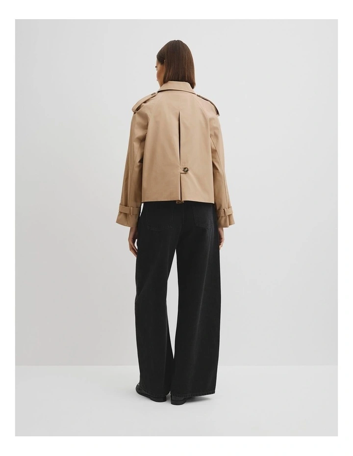 Crop Swing Trench Jacket in Almond image 5