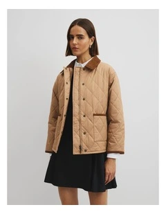 Quilted Barn Jacket in Light Cognac