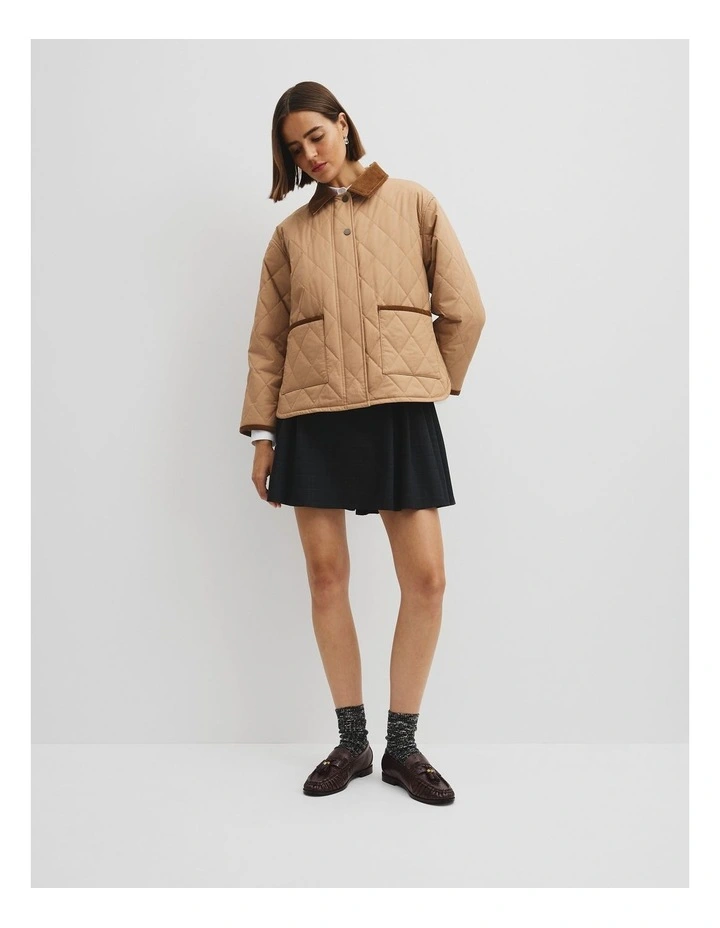Quilted Barn Jacket in Light Cognac image 3