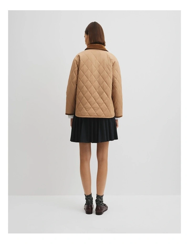 Quilted Barn Jacket in Light Cognac image 5