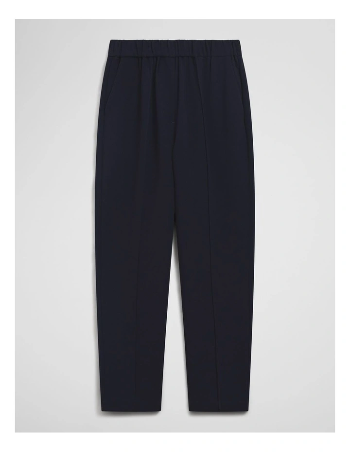 Pleated Tapered Pant in Navy image 2