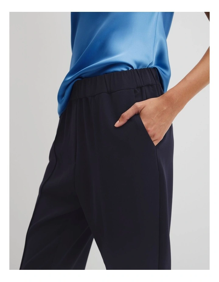 Pleated Tapered Pant in Navy image 3