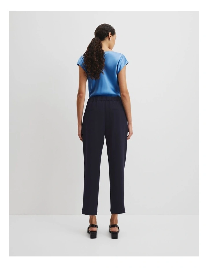 Pleated Tapered Pant in Navy image 4