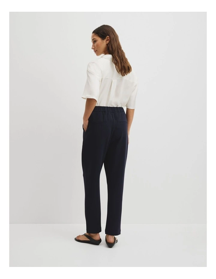 Pleated Tapered Pant in Navy image 5