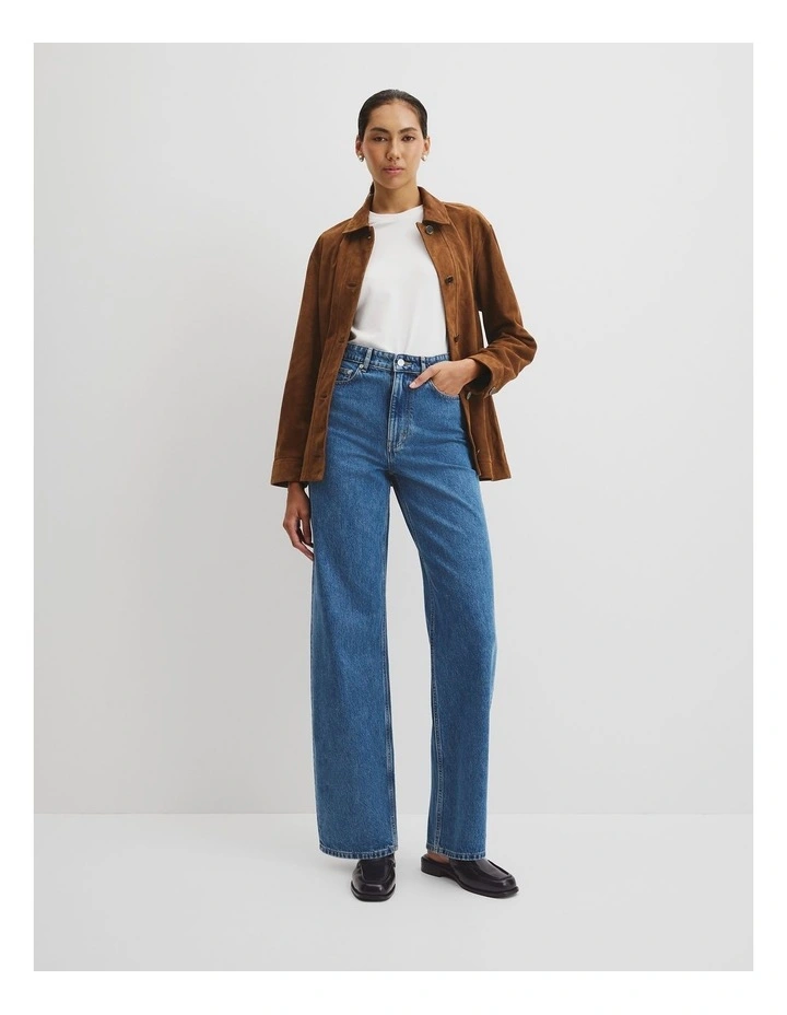 Straight Leg Jean in Mid Blue Wash image 1