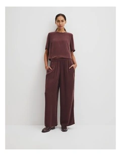 Pull On Cupro Pant in Plum