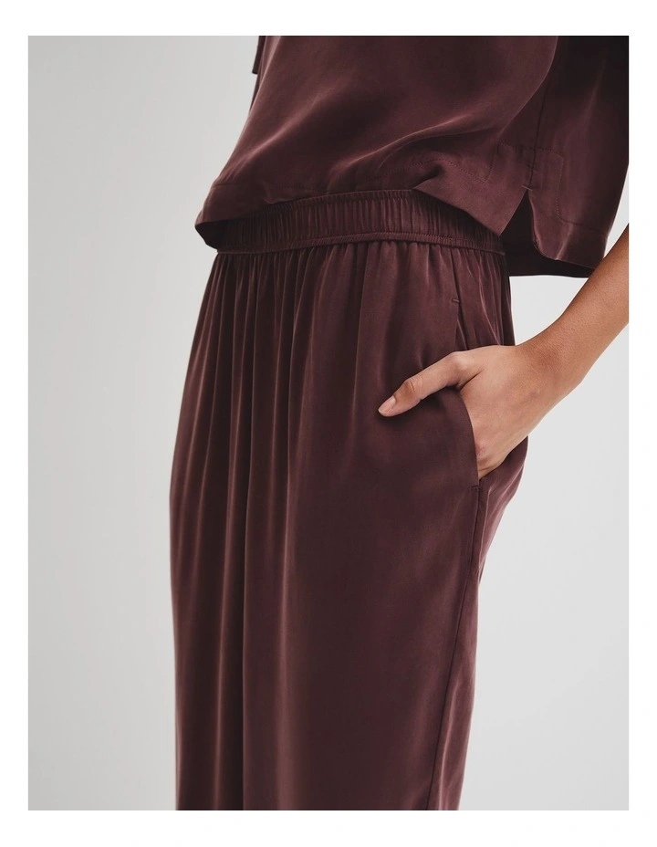 Pull On Cupro Pant in Plum image 3