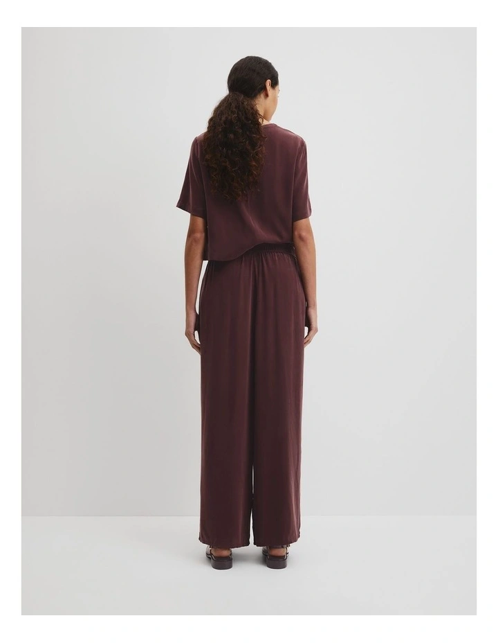 Pull On Cupro Pant in Plum image 4