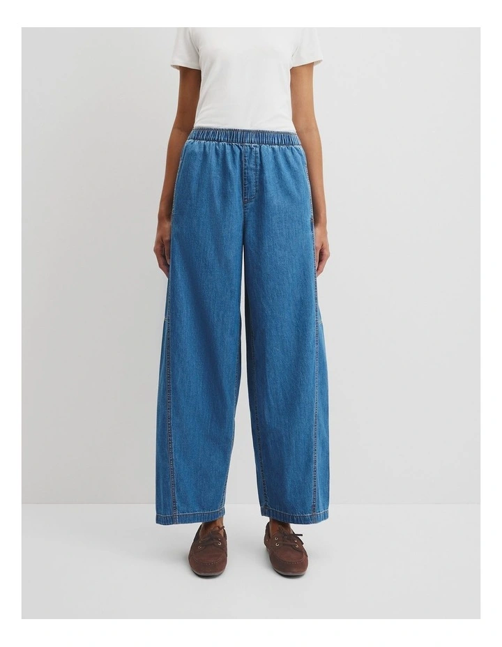 Lightweight Denim Pant in Mid Blue Wash image 1