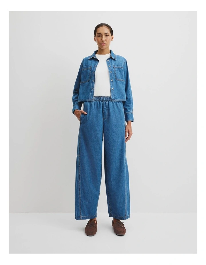 Lightweight Denim Pant in Mid Blue Wash image 2