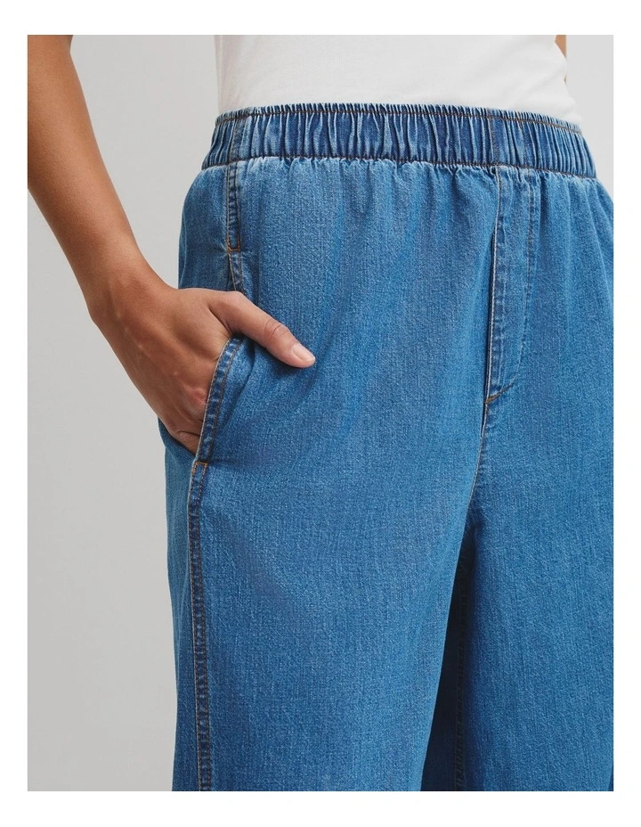 Lightweight Denim Pant in Mid Blue Wash image 3