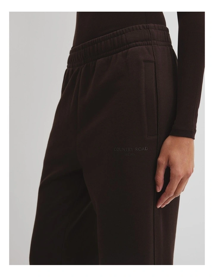 Australian Good Earth Cotton Cuffed Track Pant in Cocoa Bean image 2