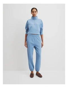 Australian Good Earth Cotton(TM) Cuffed Track Pant in Storm Blue