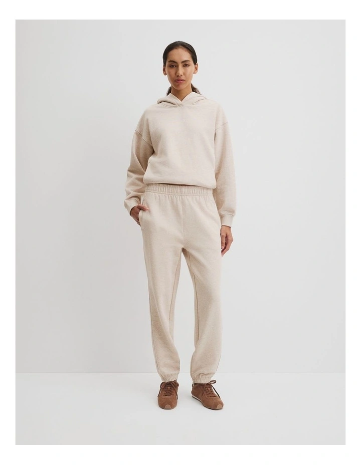 Australian Good Earth Cotton Cuffed Track Pant in Nougat Marle image 1