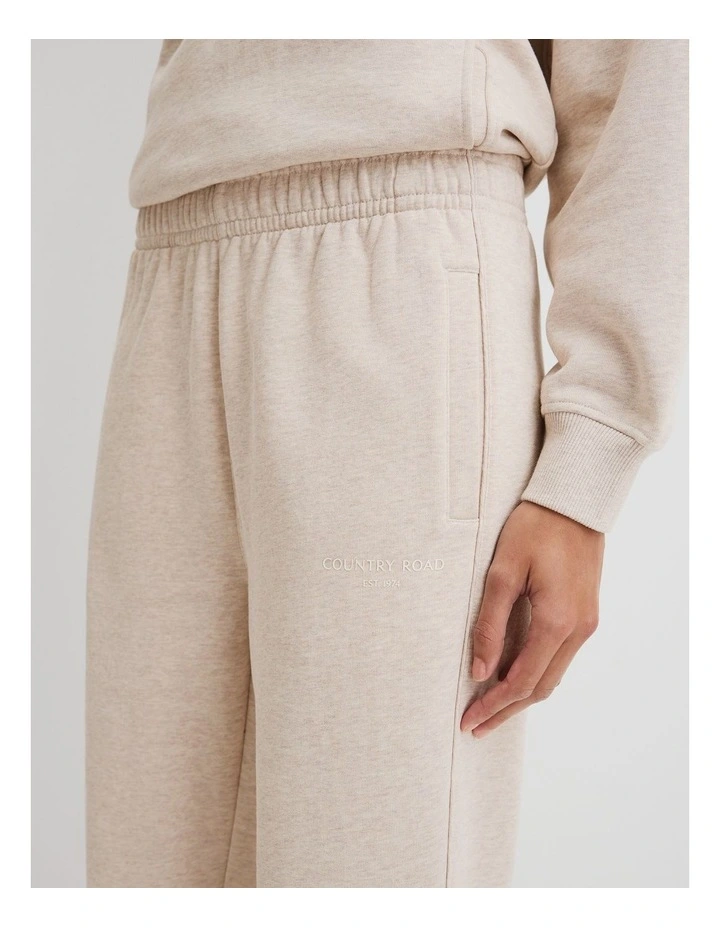 Australian Good Earth Cotton Cuffed Track Pant in Nougat Marle image 3
